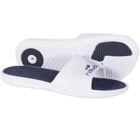 MEN'S POOL SANDALS SLAP 500 - WHITE BLUE