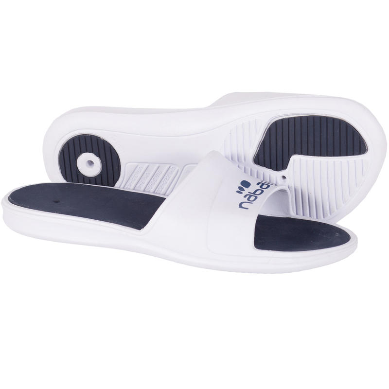 MEN'S SLAP 500 POOL SANDALS - WHITE BLUE MEN'S SLAP 500 POOL SANDALS - WHITE BLUE