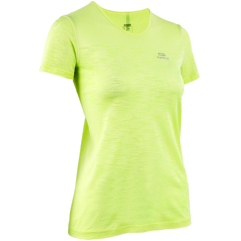 Laufshirt kurzarm atmungsaktiv Kiprun Care Damen bordeaux