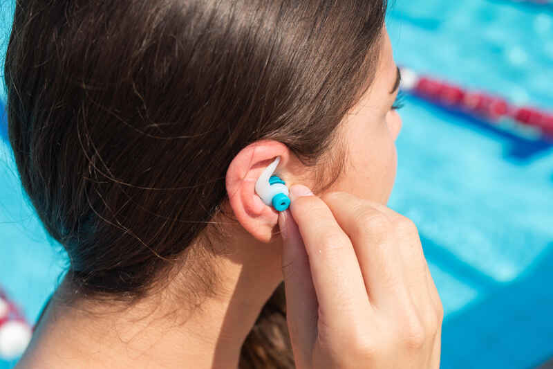 SET OF SWIMMING EARPLUGS SILICONE CONE SHAPE 3 SIZES Decathlon