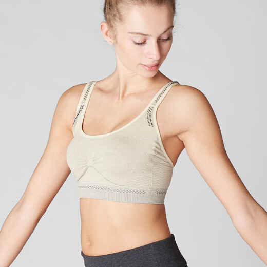 
      Seamless Gentle Yoga Sports Bra - Beige
  