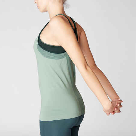 Women's Seamless Dynamic Yoga Tank Top - Green