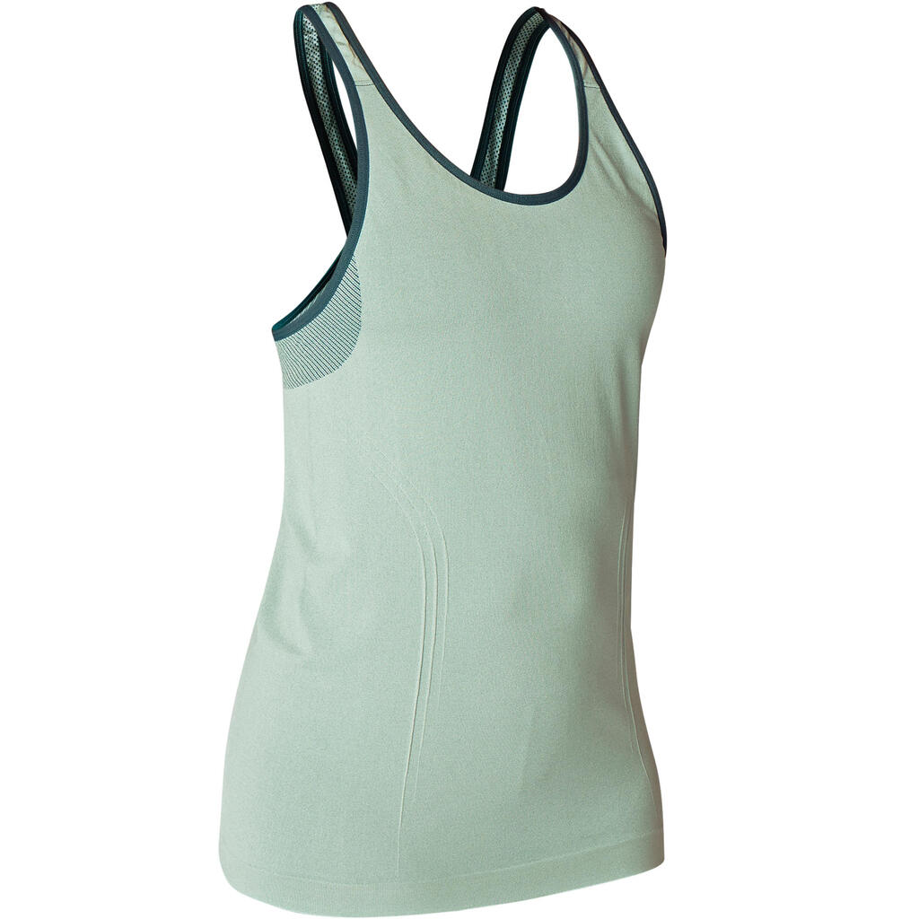 Yogatop dynamisches Yoga nahtlos Damen Jacquard-orange