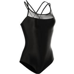 Justaucorps de danse classique à bretelles croisées femme bleu noir