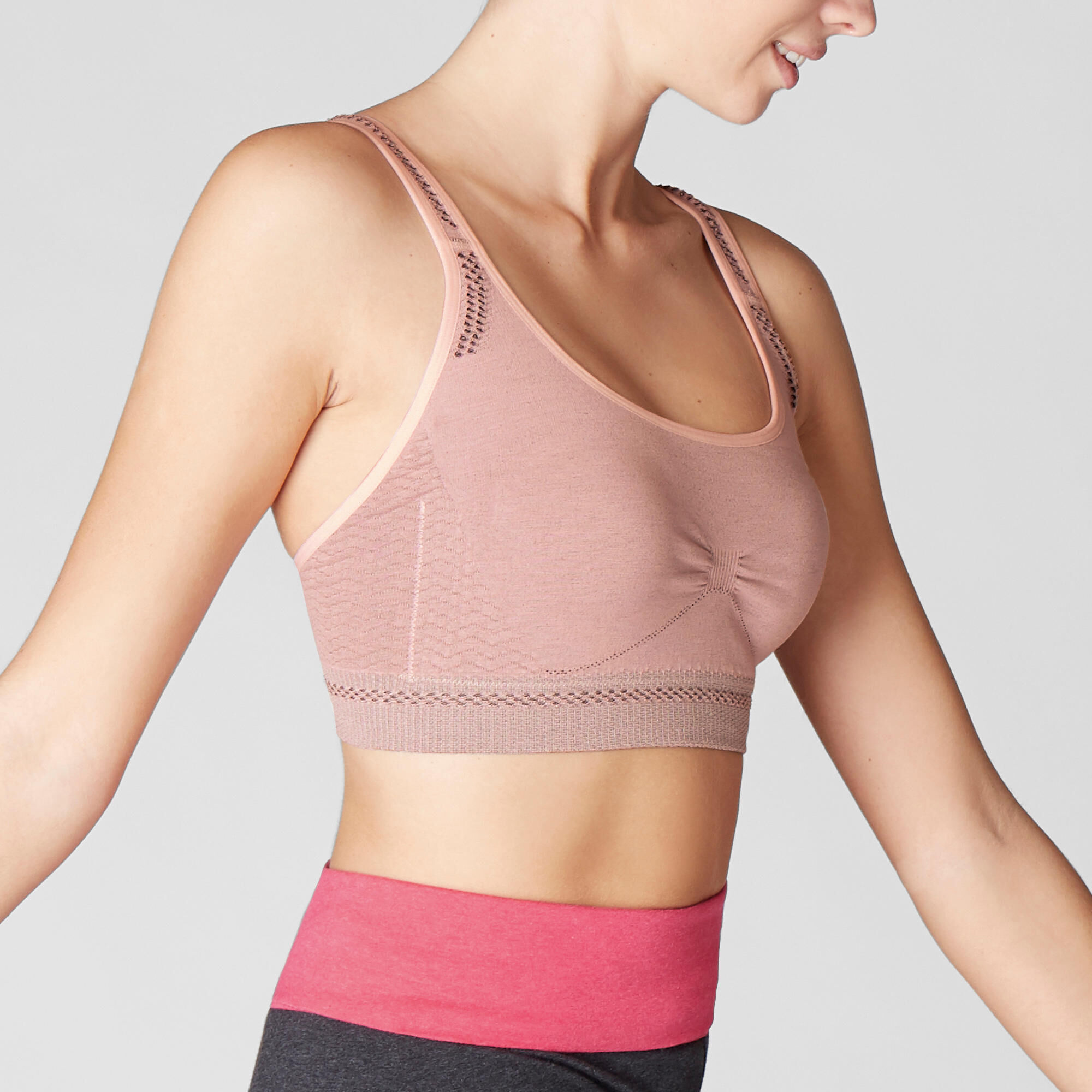 KIMJALY Seamless Gentle Yoga Sports Bra - Pale Pink