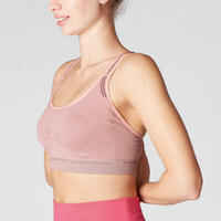 Top Sujetador Deportivo Mujer Comfort Yoga Relleno Extraible Rosa Pastel
