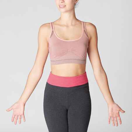 Seamless Gentle Yoga Sports Bra - Pale Pink