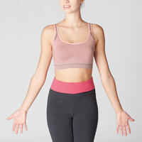 Top Sujetador Deportivo Mujer Comfort Yoga Relleno Extraible Rosa Pastel