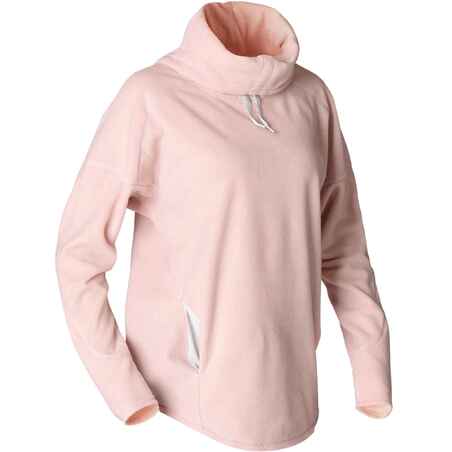 Women's Relaxation Yoga Fleece Sweatshirt - Mottled Pink