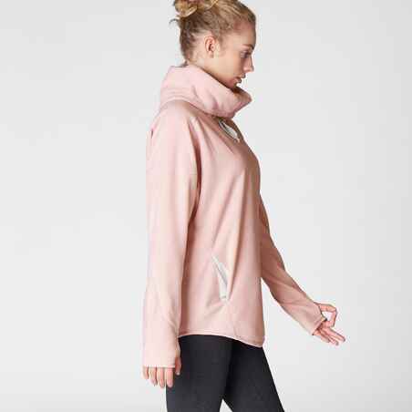 Women's Relaxation Yoga Fleece Sweatshirt - Mottled Pink