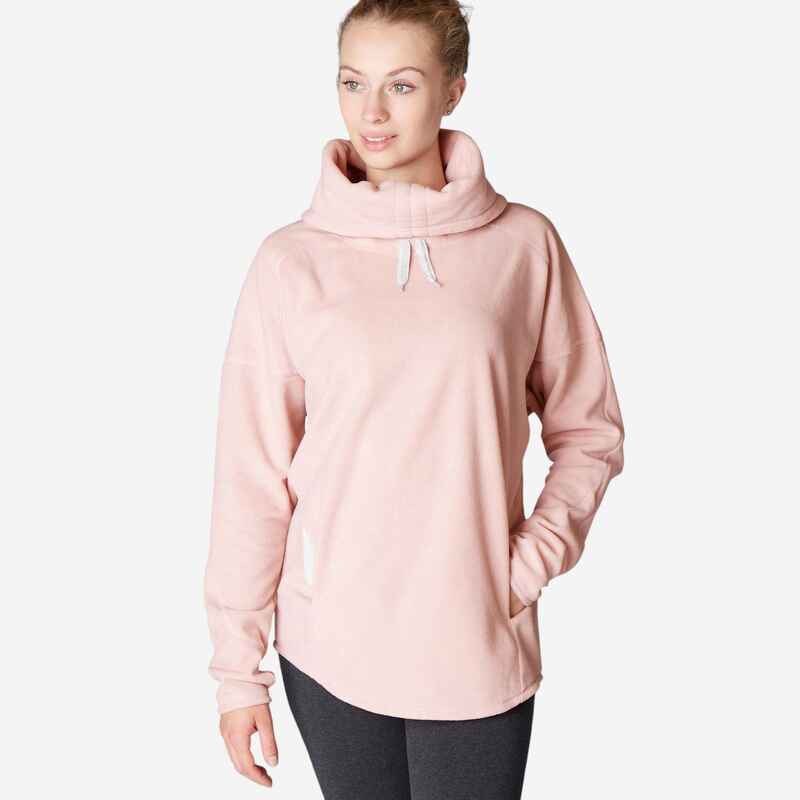 Women's Relaxation Yoga Fleece Sweatshirt - Mottled Pink