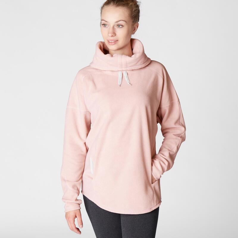 Women's Relaxation Yoga Fleece Sweatshirt - Mottled Pink