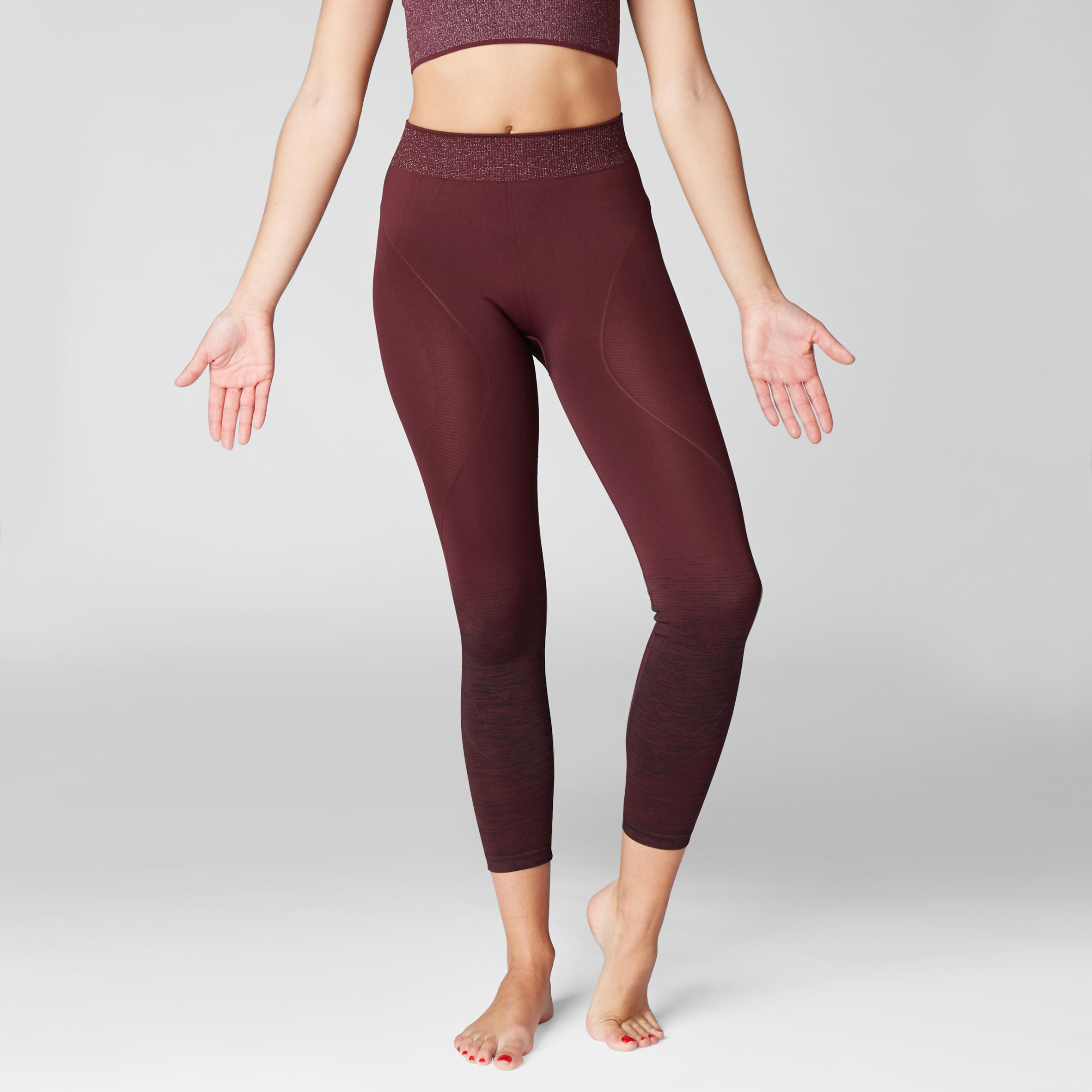 Yoga Leggings - Burgundy - Decathlon