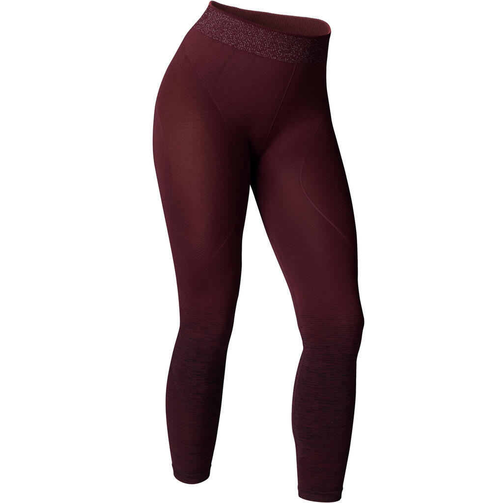 7/8-Leggings Yoga nahtlos bordeaux 