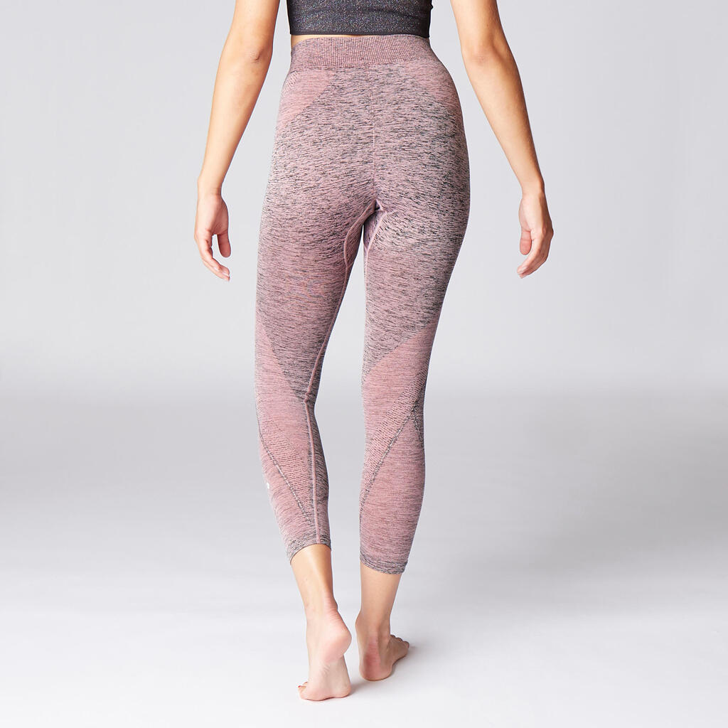 LEGGING 7_SLASH_8 YOGA SANS COUTURES VIEUX ROSE