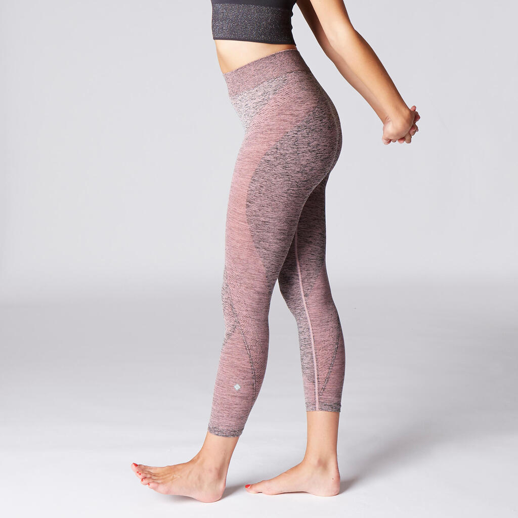 LEGGING 7_SLASH_8 YOGA SANS COUTURES VIEUX ROSE