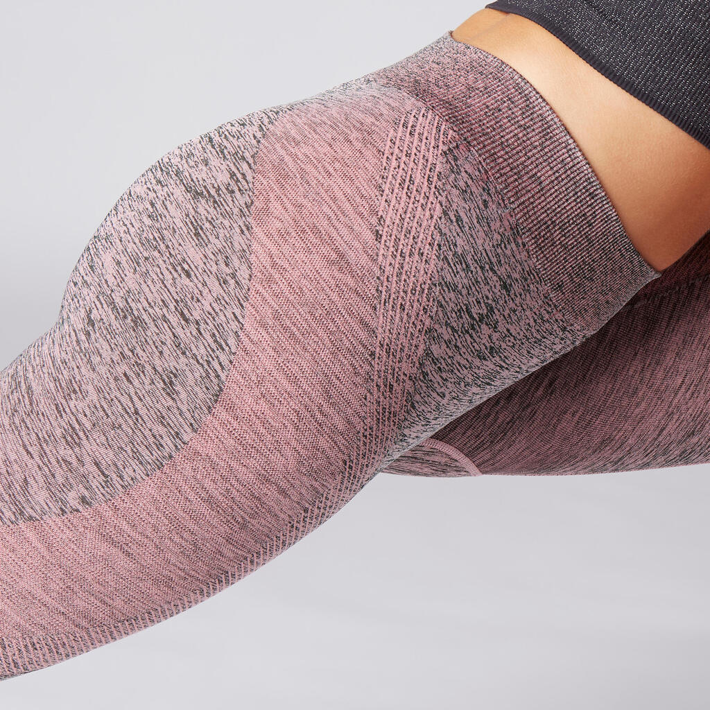 LEGGING 7_SLASH_8 YOGA SANS COUTURES VIEUX ROSE