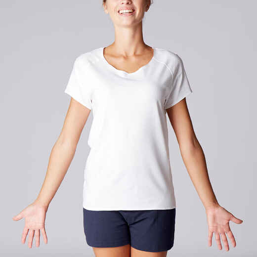 
      Women's Gentle Yoga Organic Cotton T-Shirt - White
  