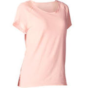 Women's Yoga Organic Scoop Neck Cotton T-Shirt - Pink
