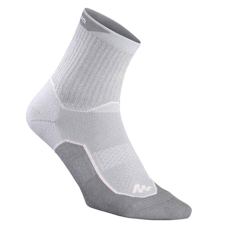 Nature walking socks - NH500 High - X 2 pairs - grey pink