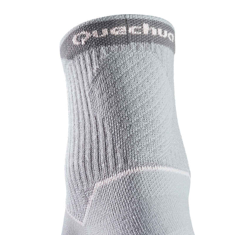 Nature walking socks - NH500 High - X 2 pairs - grey pink