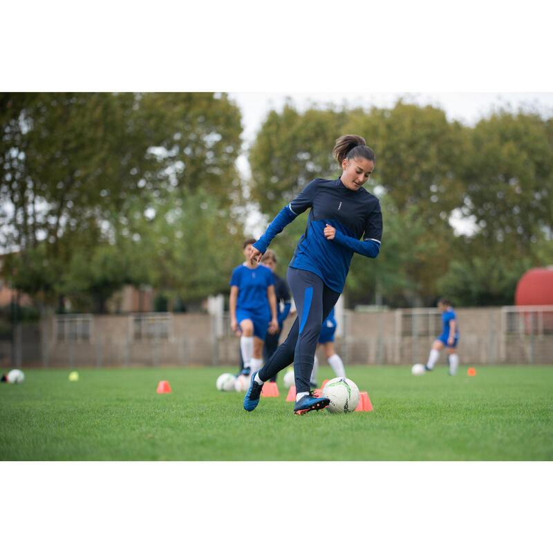 Pantalon d'entraînement de football femme T500 bleu