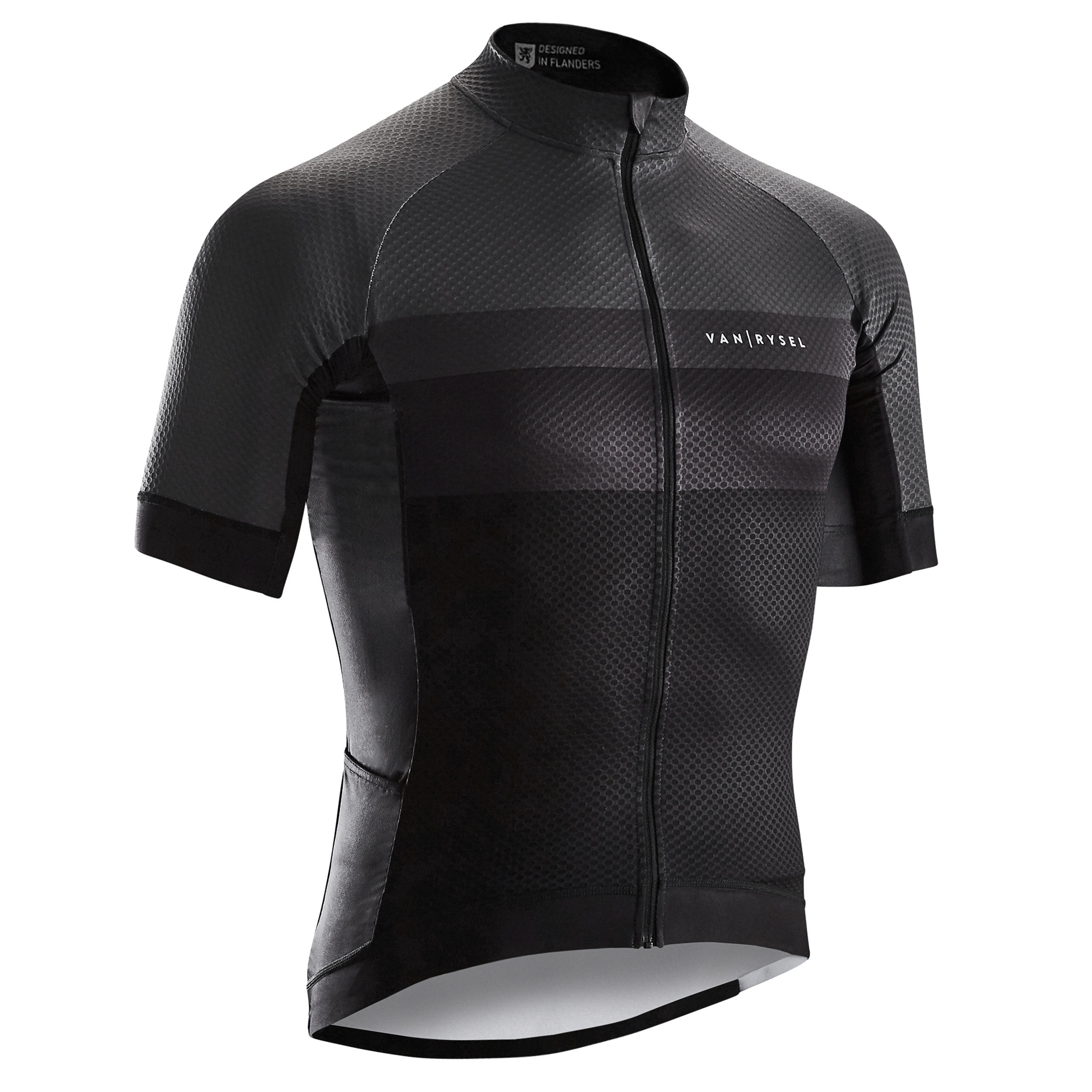 MAILLOT VELO ROUTE ETE HOMME CYCLOSPORT NOIR Van rysel Decathlon