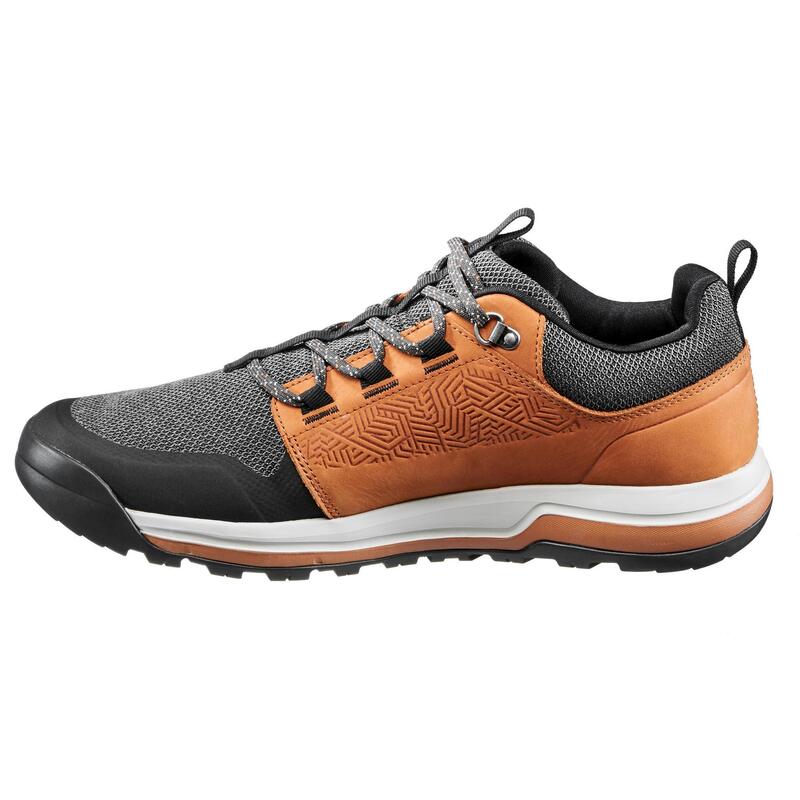 LEATHER NATURE HIKING SHOES - NH500 - BROWN - MEN