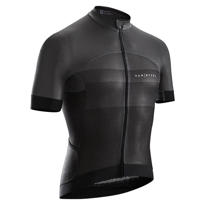 Fahrradtrikot kurzarm Rennrad RR 900 Team Mesh Herren schwarz 