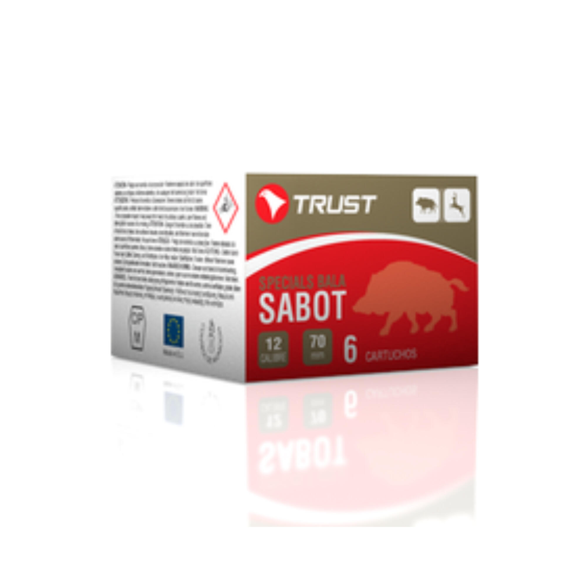 Cartucho Bala Caza trust Rubin Sabot Calibre 12 x 6 unidades 1/1