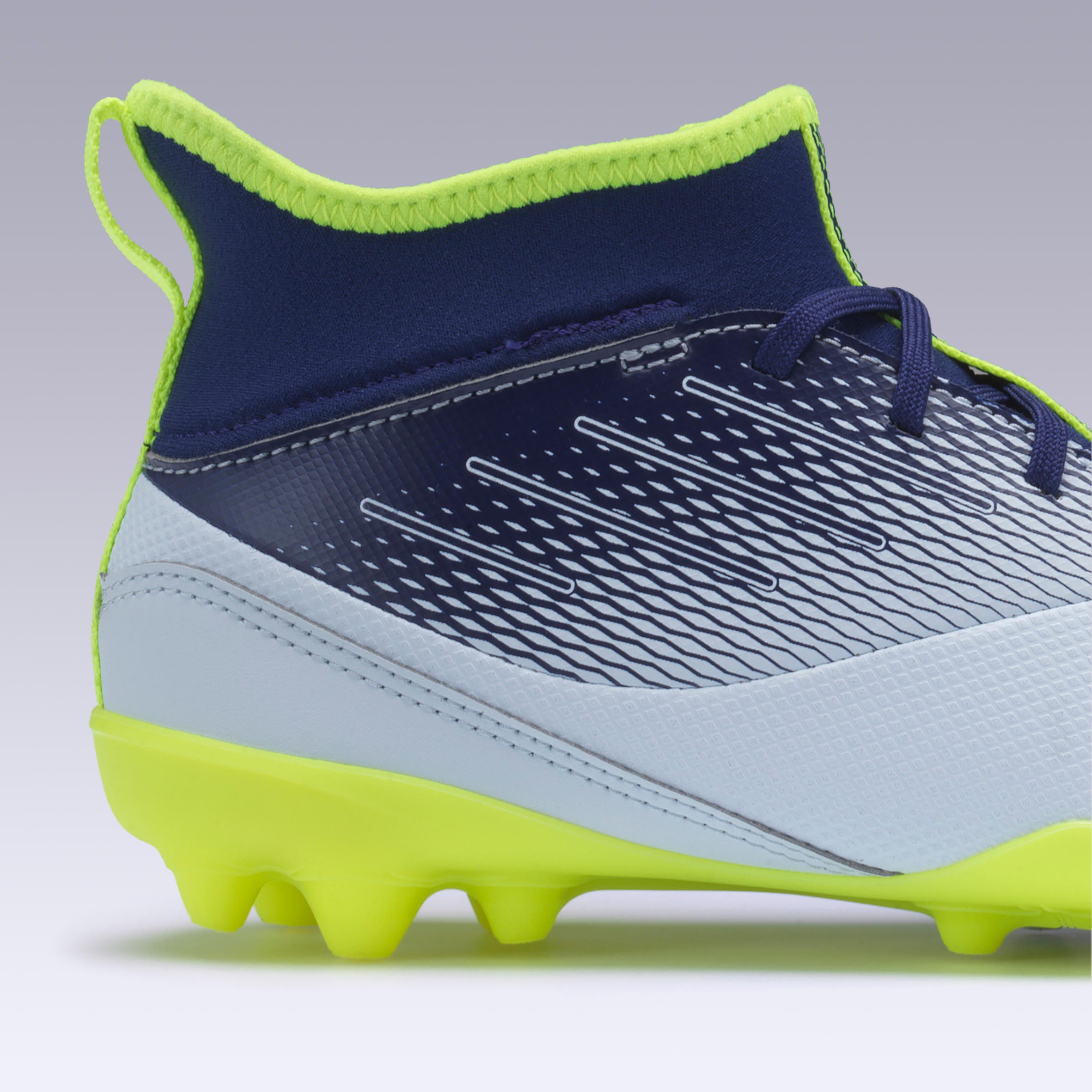 Tenis de fútbol júnior AGILITY 500, suela MG gris y azul - Decathlon