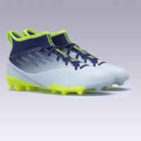 Agility 500 MG Kids' High-Top Football Boots - Grey/Blue