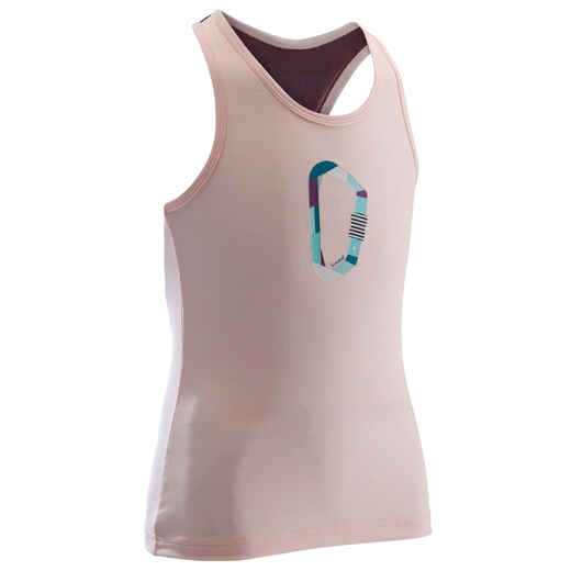 
      GIRL'S CLIMBING TANK TOP PASTEL CORAL PRUNE
  