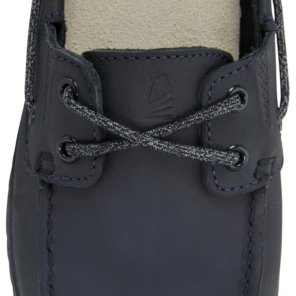 Women’s Leather Sailing Boat Shoes 500 - Navy