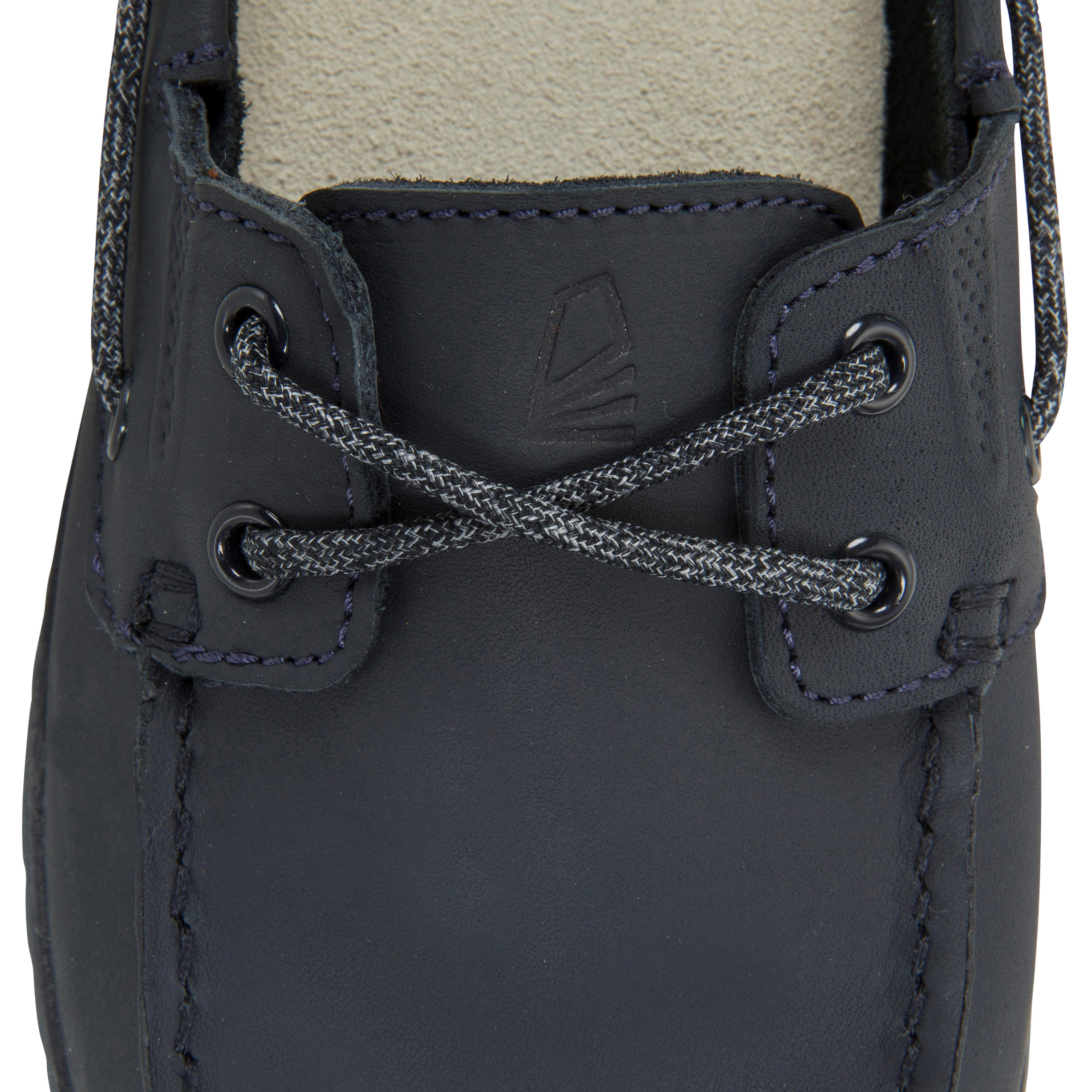 Women’s Leather Sailing Boat Shoes 500 - Navy 9/11