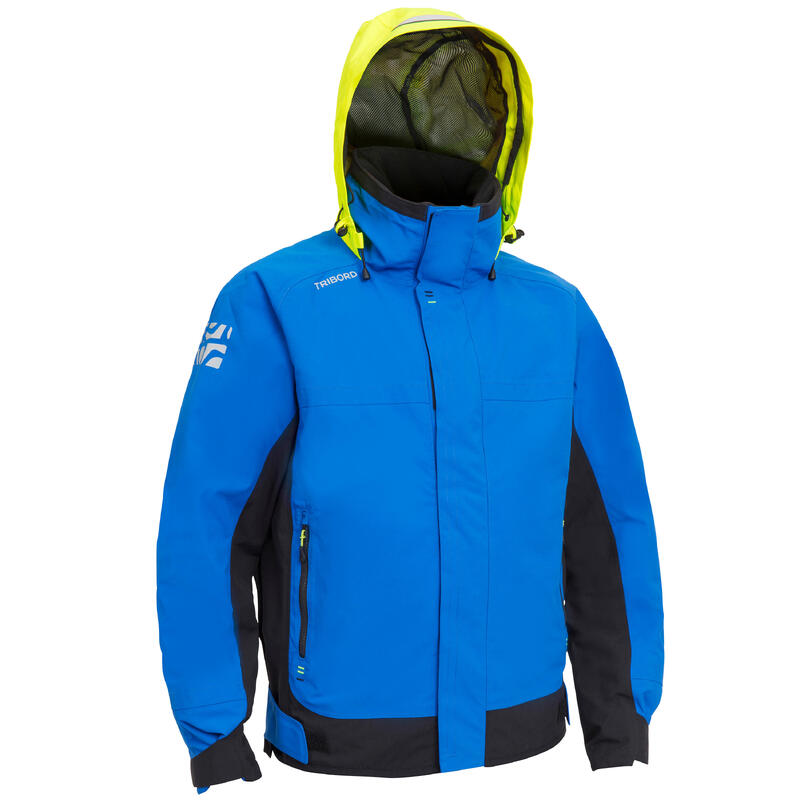 Blouson de régate bateau homme Race 500 bleu jaune