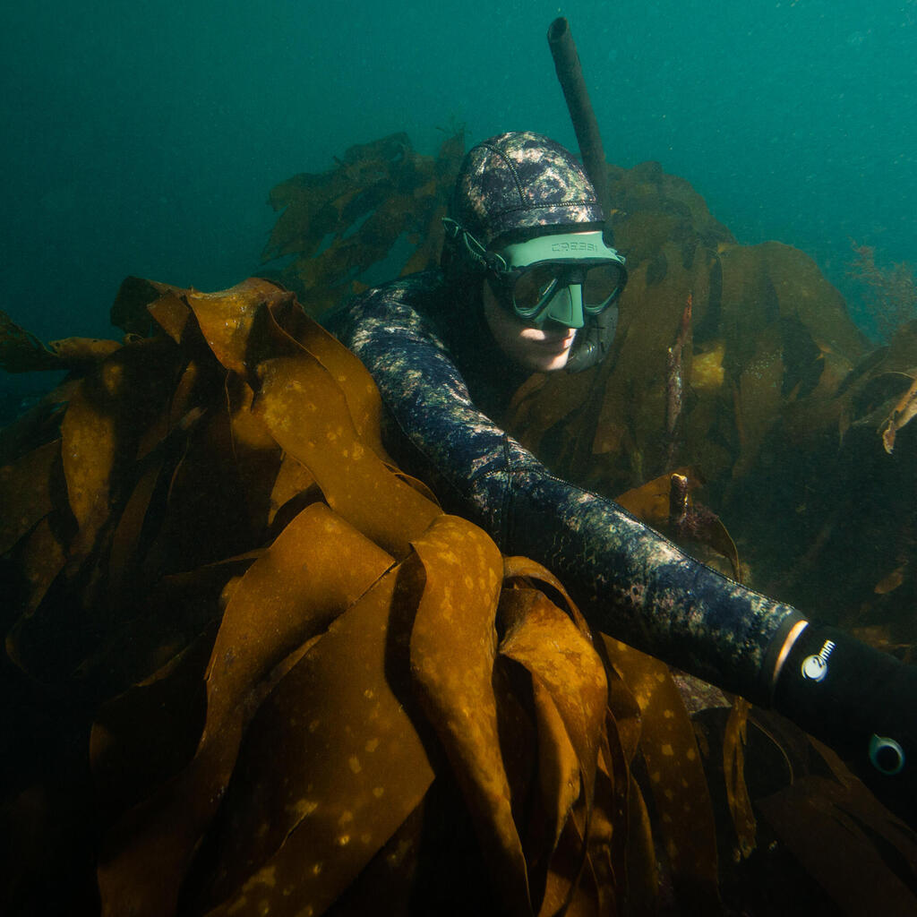 Brīvās niršanas zemūdens medību maska “Calibro”, zaļa