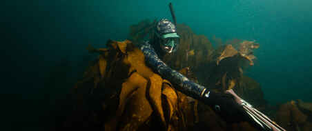 Nardymo ir povandeninės medžioklės kaukė „Calibro“, žalia