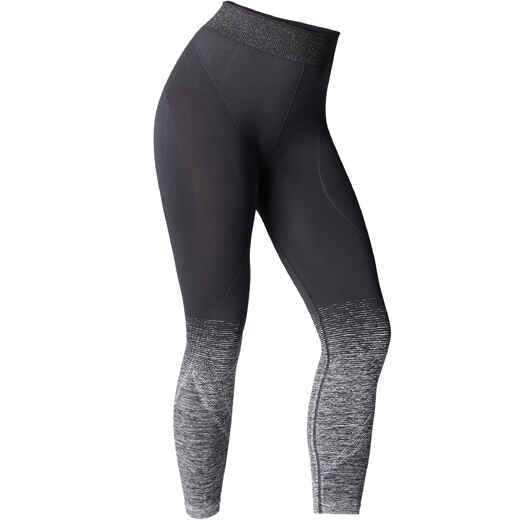 
      LEGGING 7/8 YOGA SANS COUTURES NOIR / SILVER
  