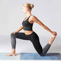 Seamless 7/8 Yoga Leggings - Black/Silver