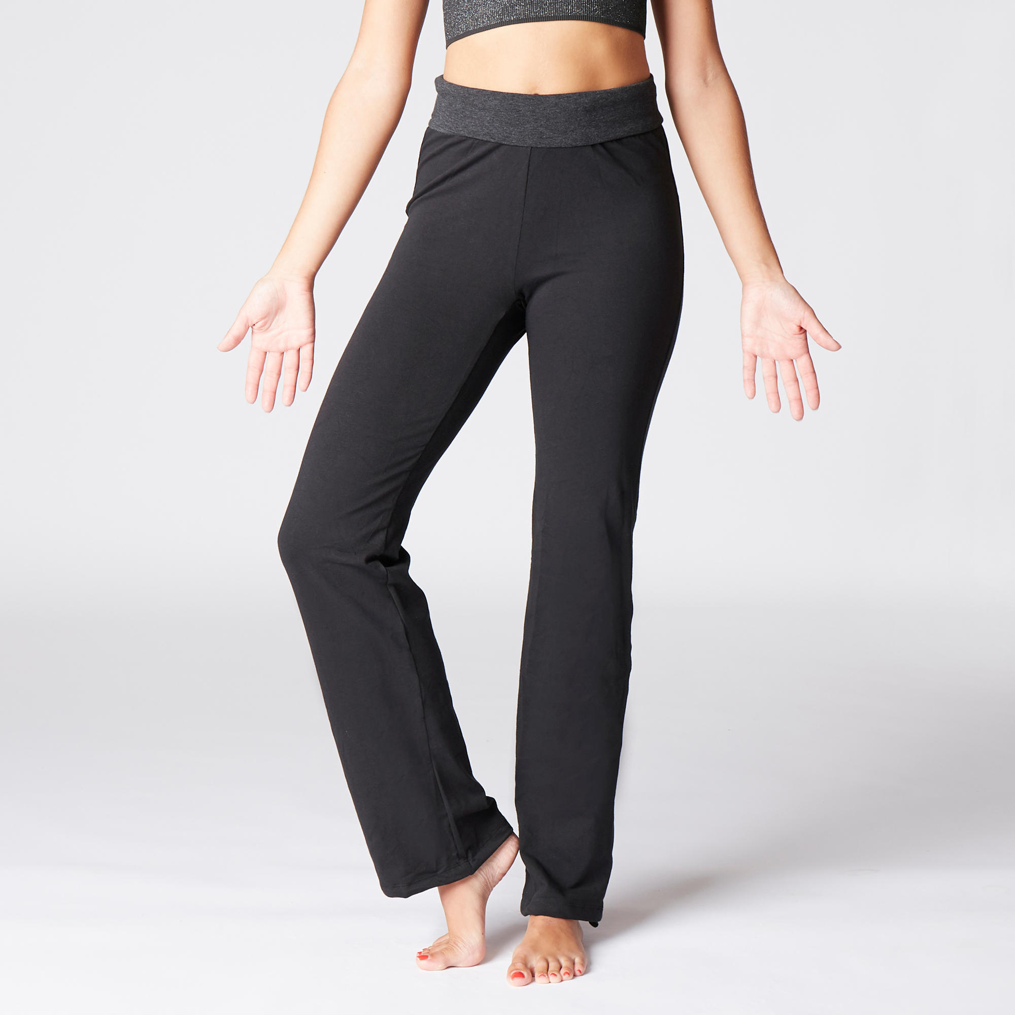 KIMJALY Women's Yoga Cotton Bottoms - Black/Grey