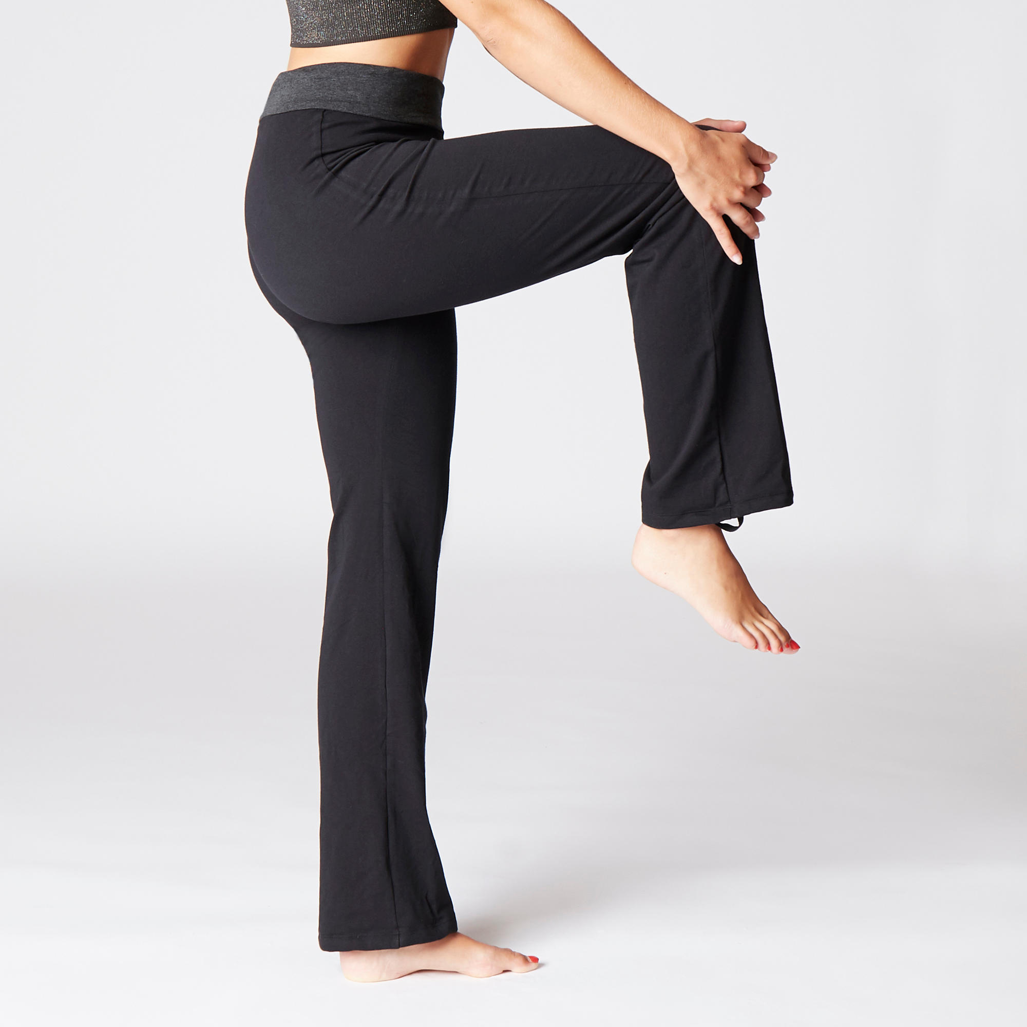 Women's Yoga Cotton Bottoms - Black/Grey 4/10