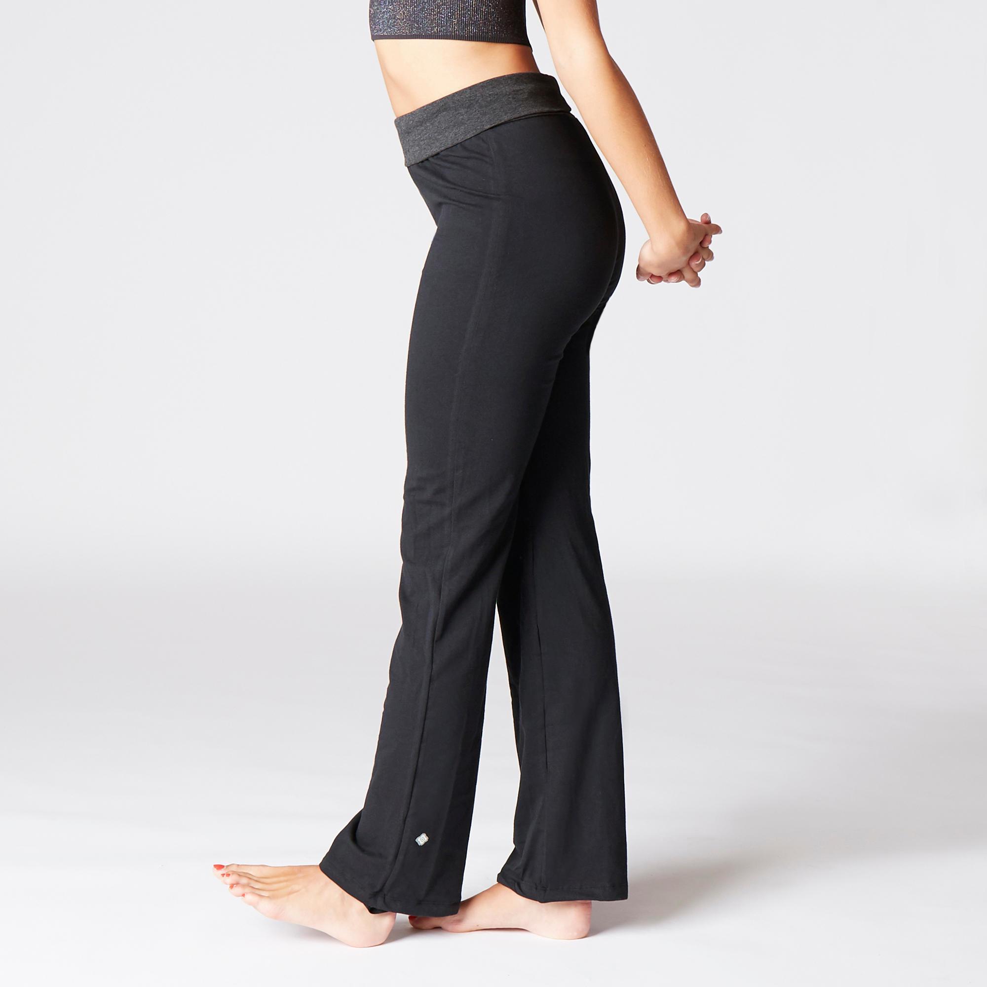 Pantalon chandal corte recto anchos fitness y yoga para mujer