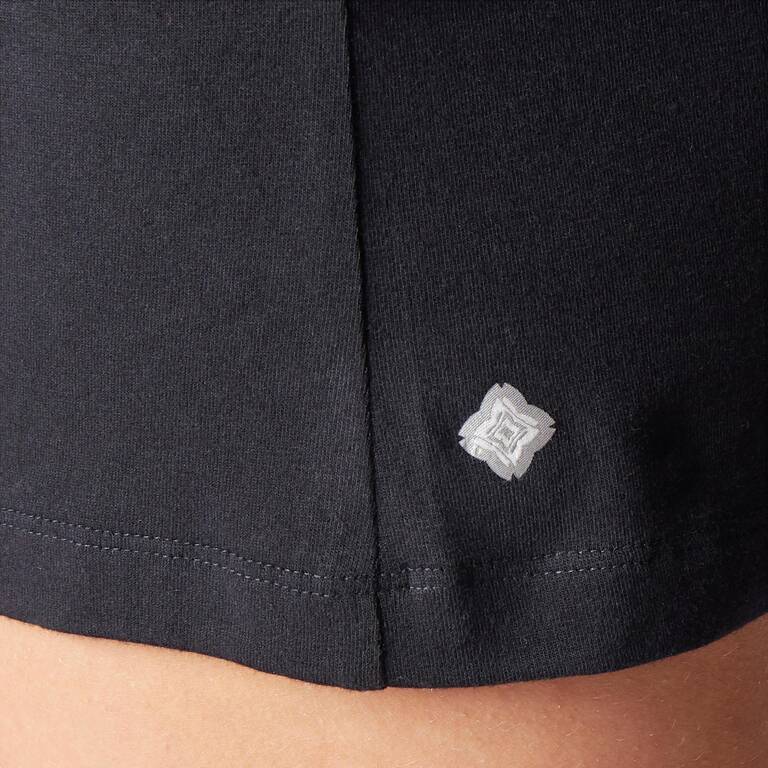 Women's Cotton Yoga Shorts - Black/Grey Marl