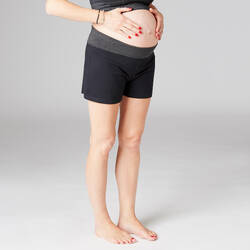 Women's Cotton Yoga Shorts - Black/Grey Marl