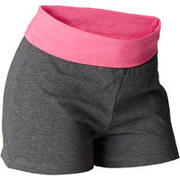 Women's Organic Cotton Gentle Yoga Shorts - Grey/Pink