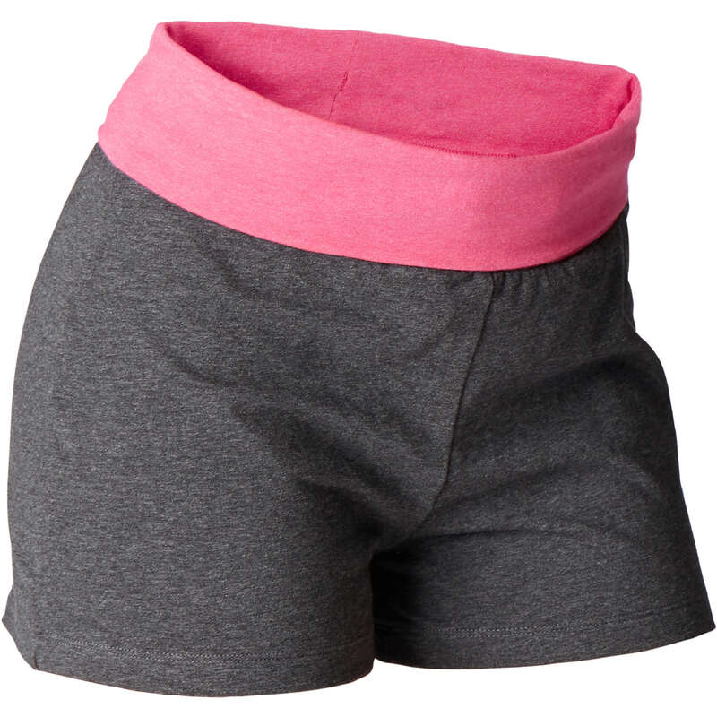 WOMAN YOGA APPAREL Clothing - Women's Cotton Yoga Shorts DOMYOS - Bottoms