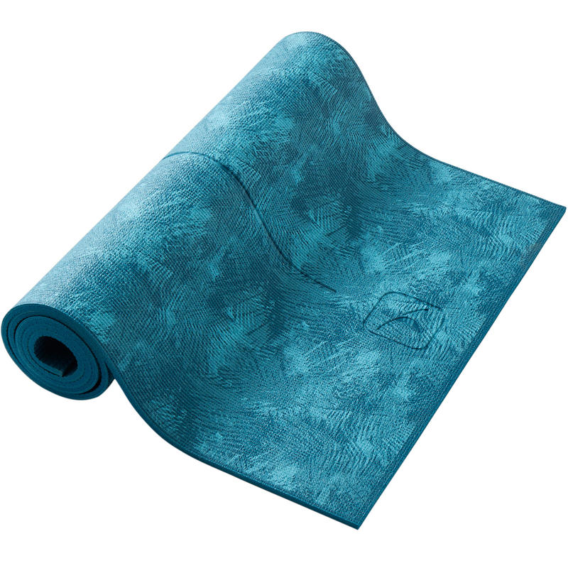 Esterilla de yoga Confort 173 cm x 61 cm x 8 mm azul jungla