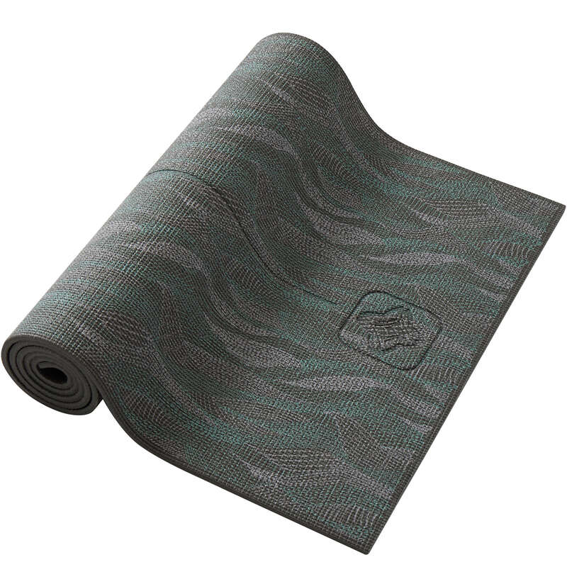 DOMYOS Gentle Yoga Mat 8 mm Grey Print Decathlon