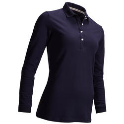 navy blue long sleeve polo shirt